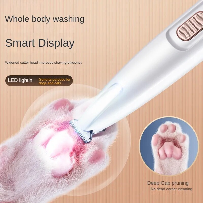 Dog Paw Trimmer – Waterproof LED Pet Clipper for Precise Grooming