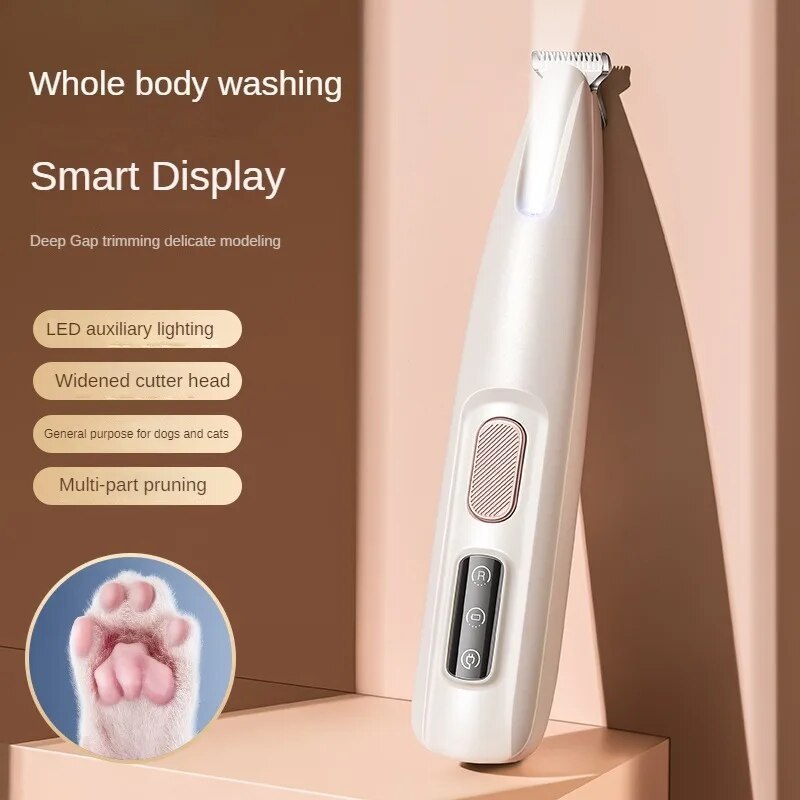 Dog Paw Trimmer – Waterproof LED Pet Clipper for Precise Grooming