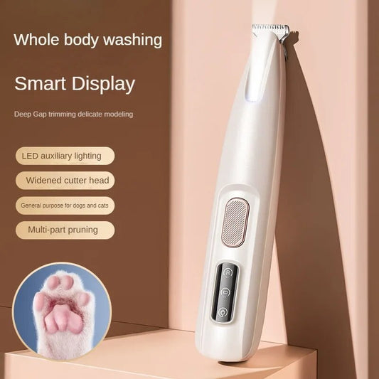 Dog Paw Trimmer – Waterproof LED Pet Clipper for Precise Grooming
